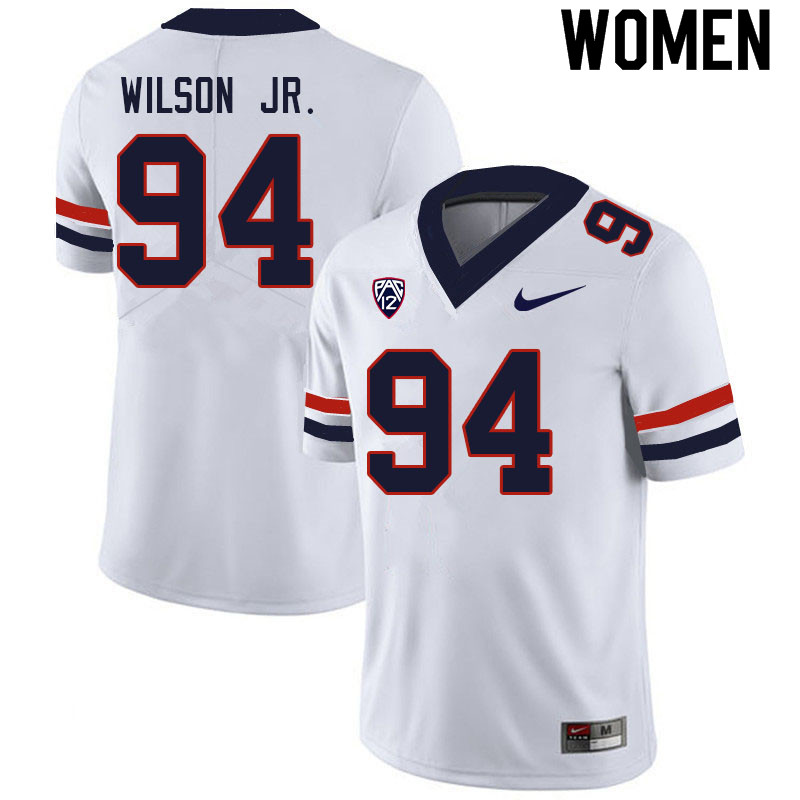 Women #94 Dion Wilson Jr. Arizona Wildcats College Football Jerseys Sale-White - Click Image to Close